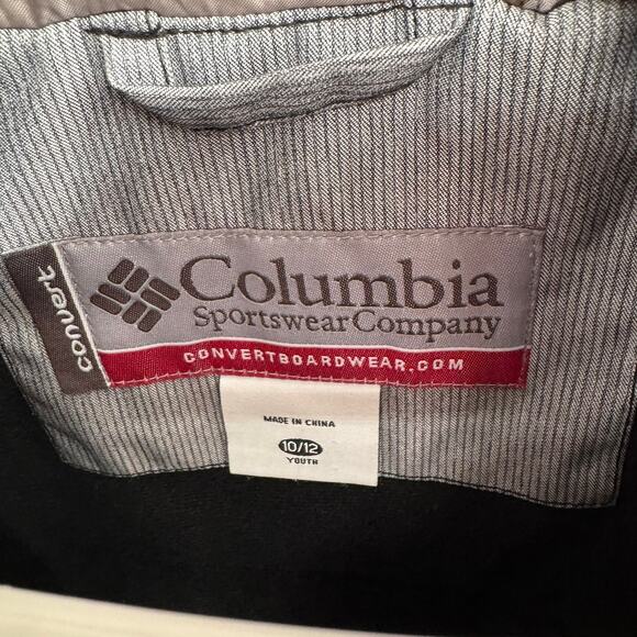 Columbia Convert Pinstripe Snowboard Ski Jacket Youth 10/12 Gray Bird of Prey - Picture 8 of 14